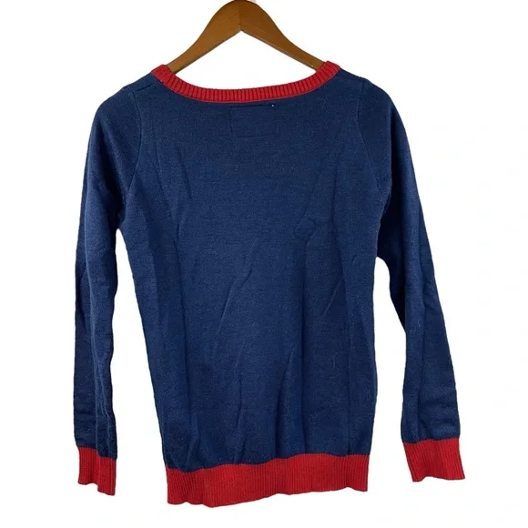 not so ugly Christmas sweater mermaid Santa tipsy elf small blue - Picture 6 of 8